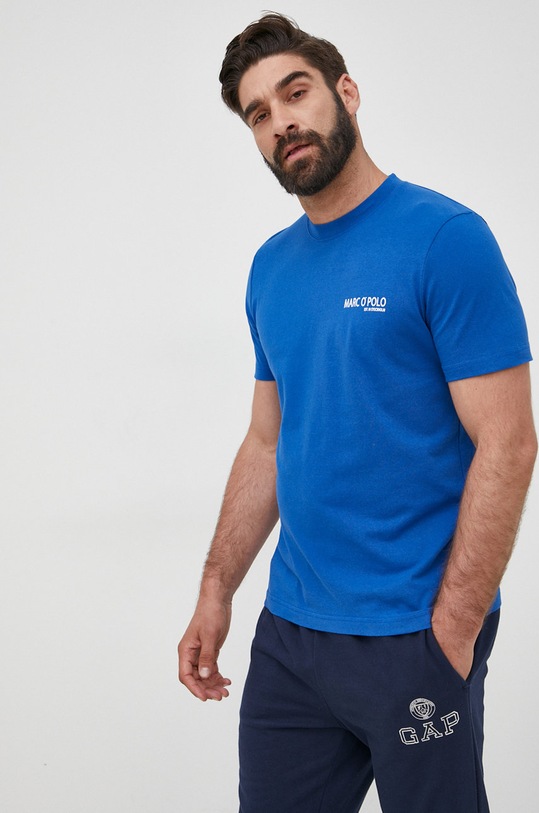 Marc O'Polo t-shirt bawełniany bawełna niebieski 224201651460