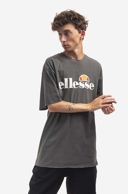 Ellesse t-shirt bawełniany nadruk czarny SHN15150