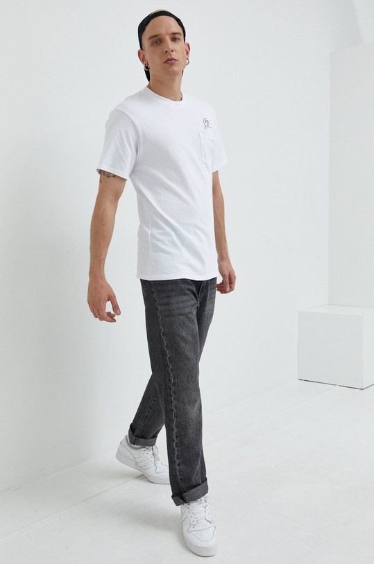 HUF t-shirt bawełniany ts01723 biały SS22