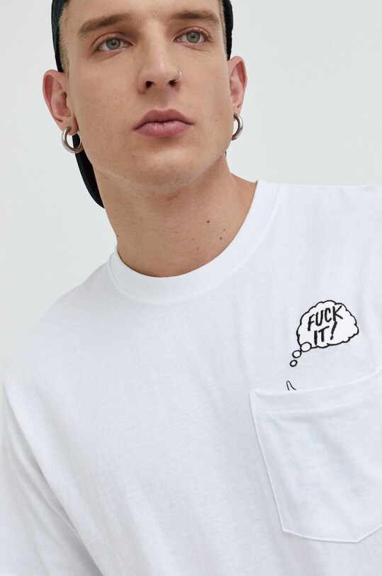 HUF t-shirt bawełniany biały ts01723
