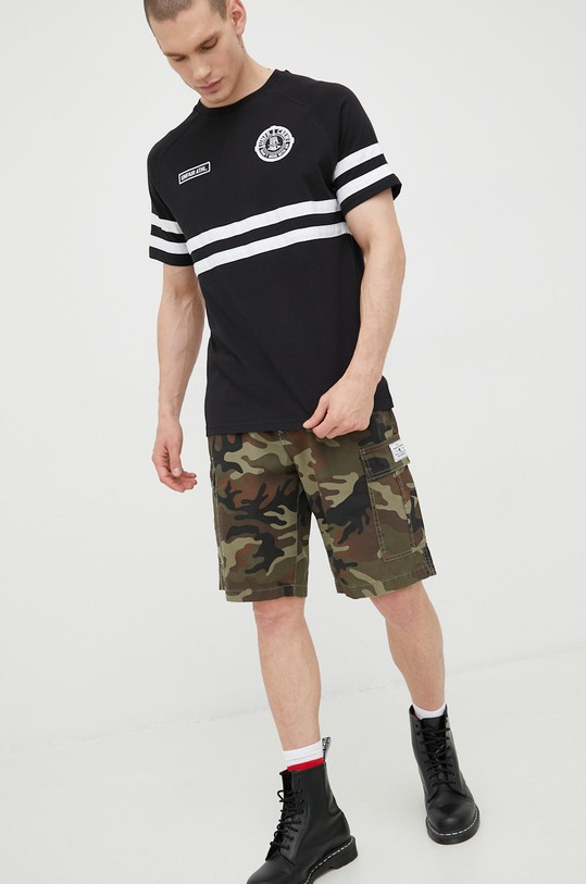 Bavlněné tričko Unfair Athletics kulatý černá UNFR19.013