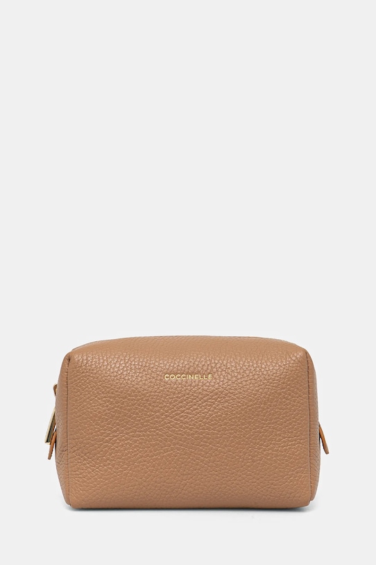 Kožna kozmetička torbica Coccinelle bež E5.MT5.25.F7.01