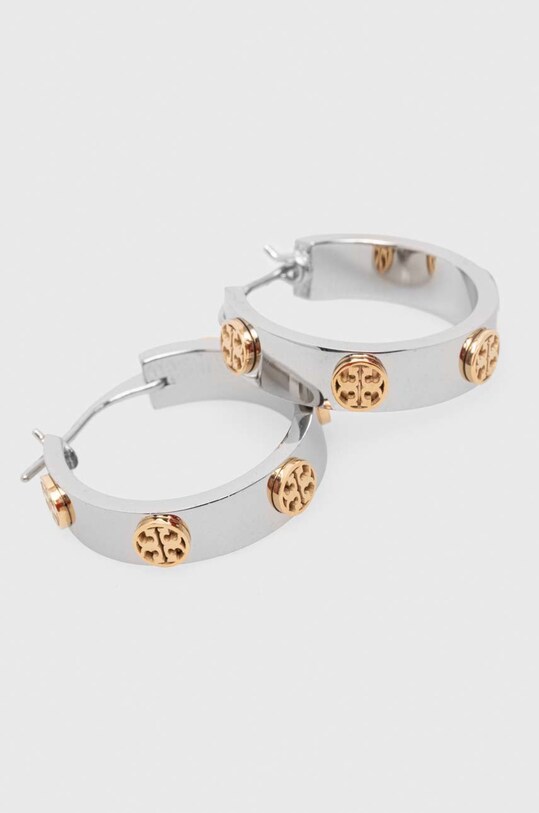 Tory Burch kolczyki Small Miller Stud Hoop srebrny 65094.024