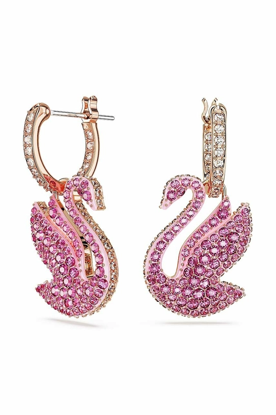 Σκουλαρίκια Swarovski Iconic Swan κρύσταλλο Swarovski ροζ 5647544