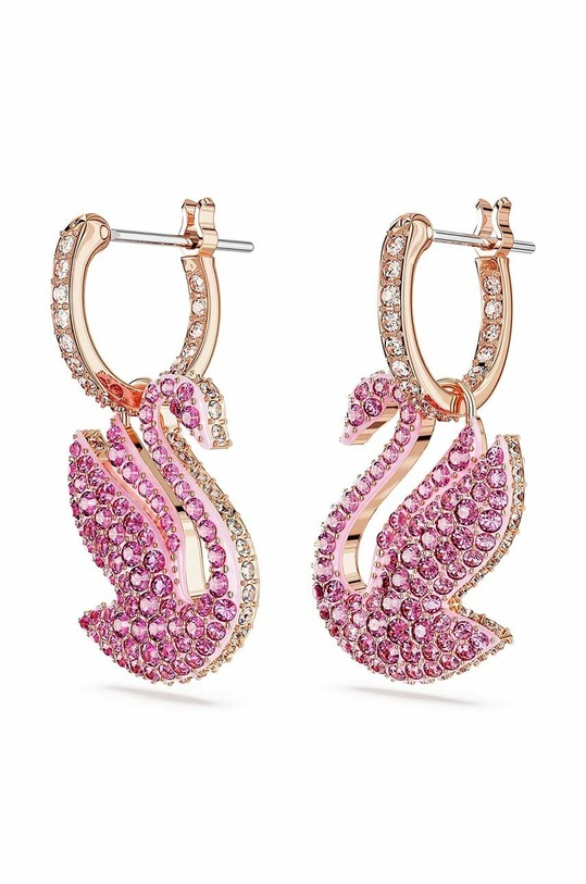 Σκουλαρίκια Swarovski Iconic Swan ροζ 5647544