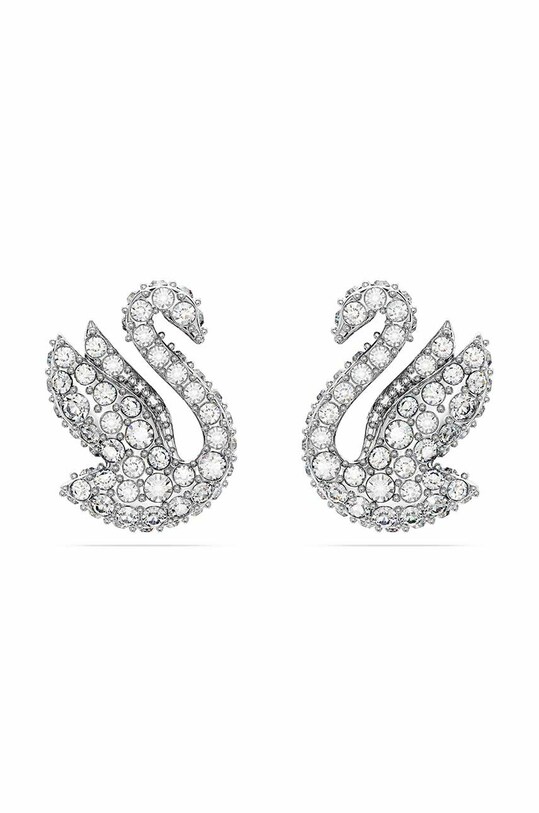 Swarovski cercei Iconic Swan Cristal Swarovski argintiu 5647873