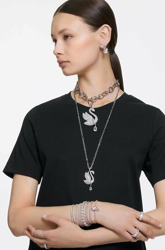 Accesorii Swarovski cercei Iconic Swan 5647873 argintiu