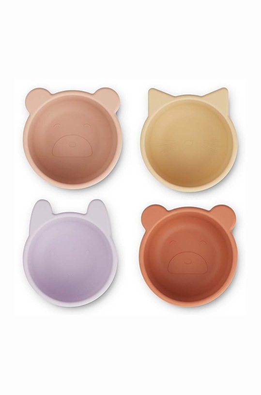 Liewood miska dla dzieci 4-pack 4-pack fioletowy LW14101
