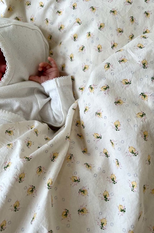 Konges Sløjd lenjerie de pat din bumbac pentru copii Produs pentru bebe alb KS3344