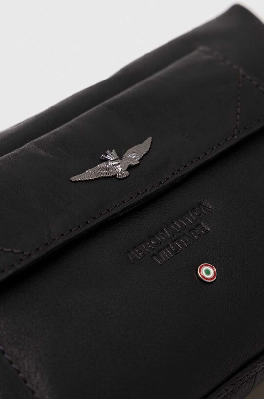 Akcesoria Aeronautica Militare kosmetyczka skórzana AM300 czarny