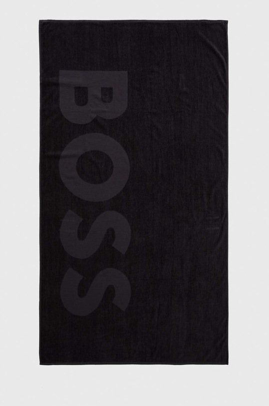 BOSS ręcznik bawełniany czarny ZUMA