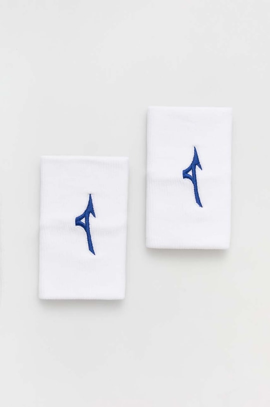 Mizuno opaski na nadgarstek 2-pack biały 32GY1S55