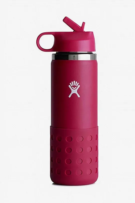 Θερμικό μπουκάλι Hydro Flask 20 OZ Kids Wide Mouth Straw Lid μωβ W20BSWBB604