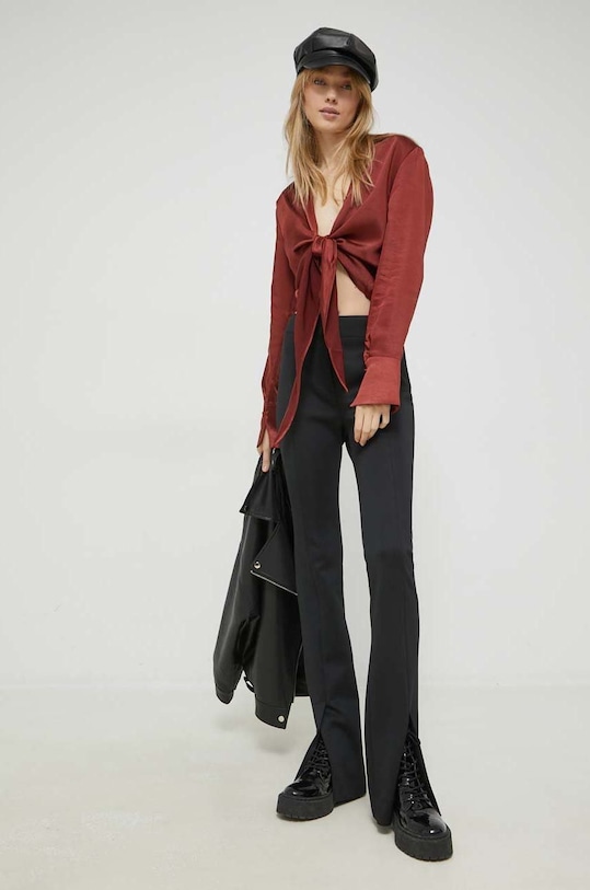 HUGO bluza 50484173 burgundia SS23