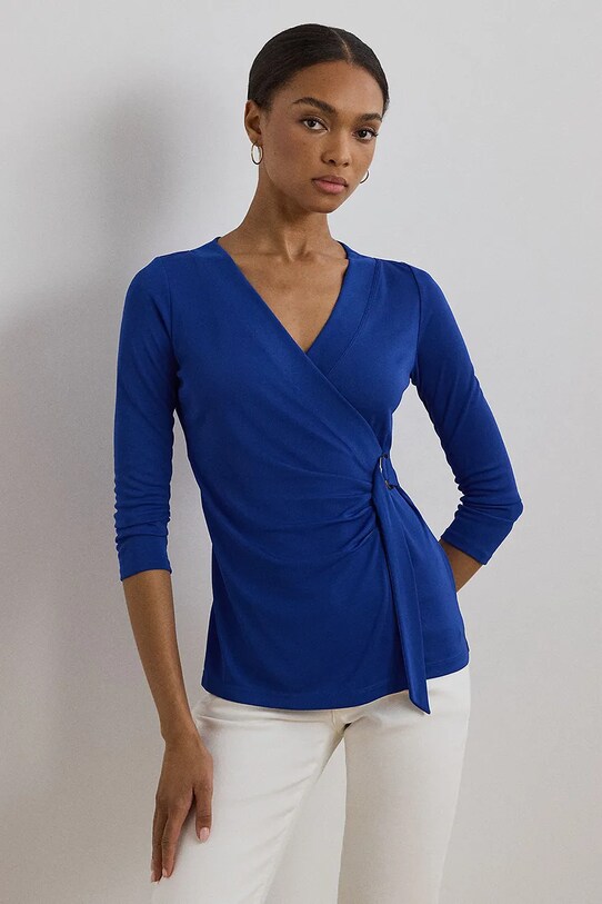 Блузка Lauren Ralph Lauren casual голубой 200889081