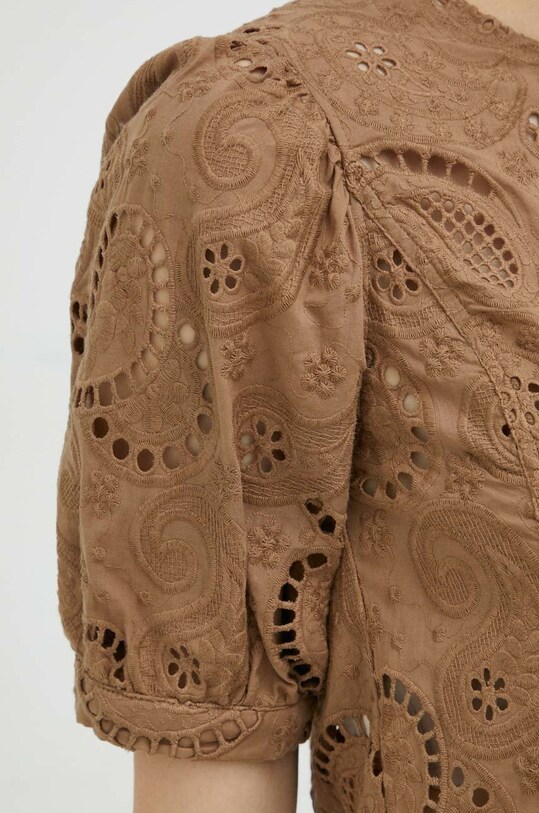 Bavlnená blúzka Herskind 4661831 hnedá