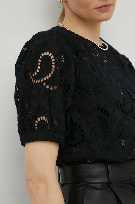 Bavlnená blúzka Herskind 4661831 čierna