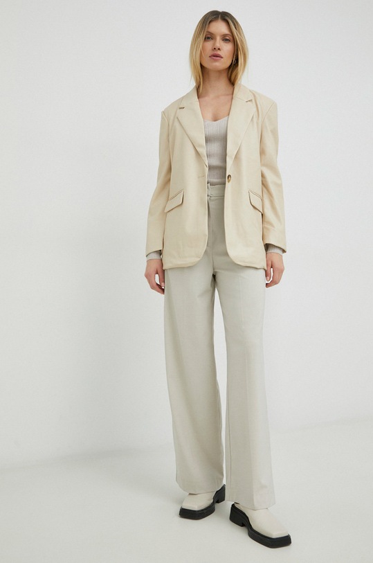 Vlněná šála By Malene Birger Q71411004 béžová SS23