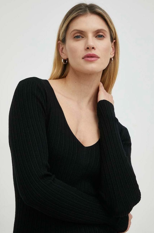 Vlněná šála By Malene Birger černá Q71411004