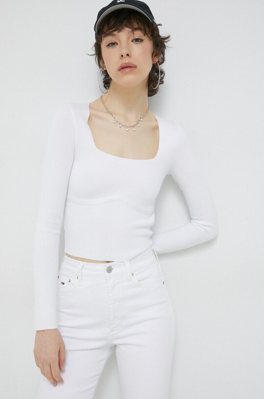 Abercrombie & Fitch pulover subtiri alb KI150.3107.101