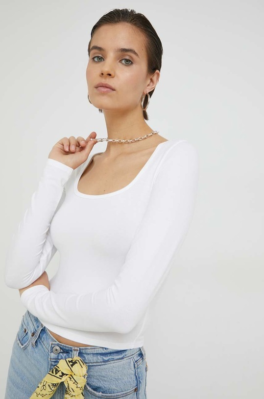 Hollister Co. longsleeve z elastanem biały KI339.3192.100