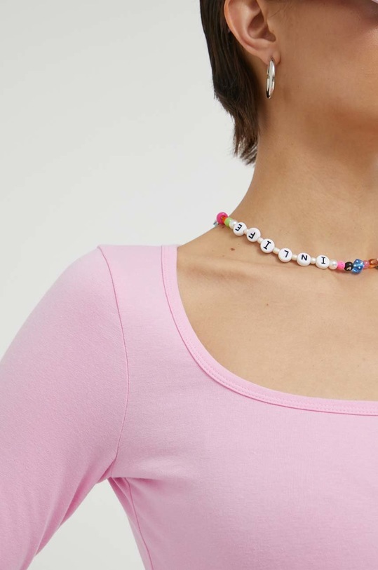 Bavlněné tričko Hollister Co. KI339.3192.601 růžová