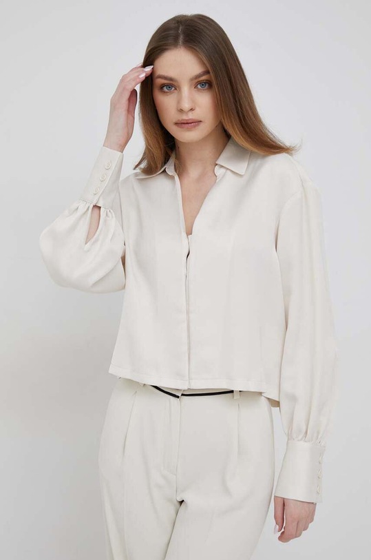 Košile Dkny dlouhý béžová P3AANQA9