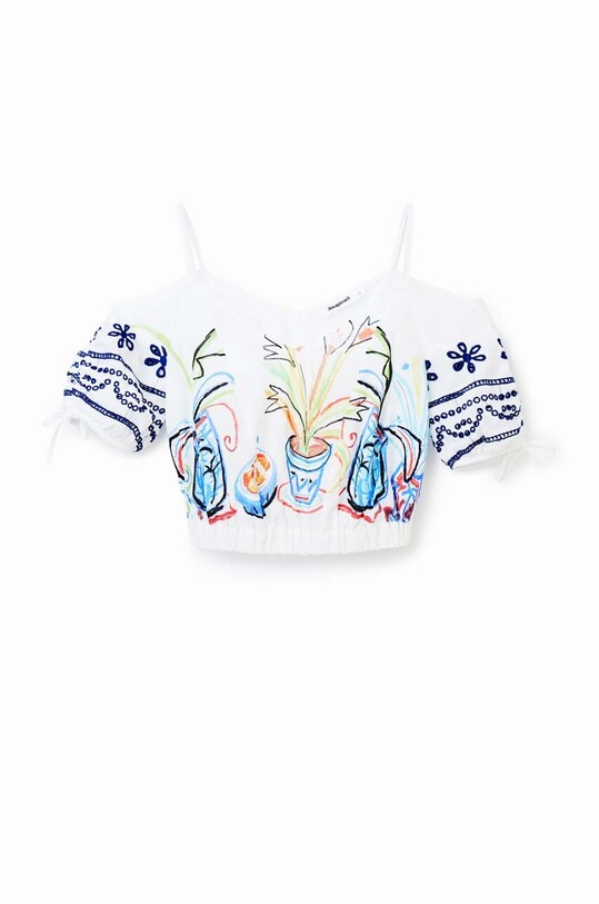 Desigual bluzka bawełniana 23SWBW22 biały
