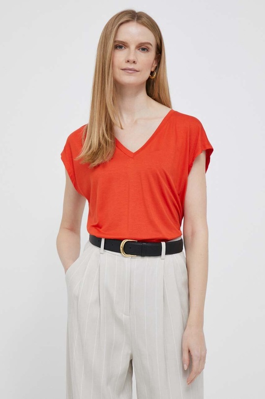 United Colors of Benetton t-shirt kolor pomarańczowy | Answear.com