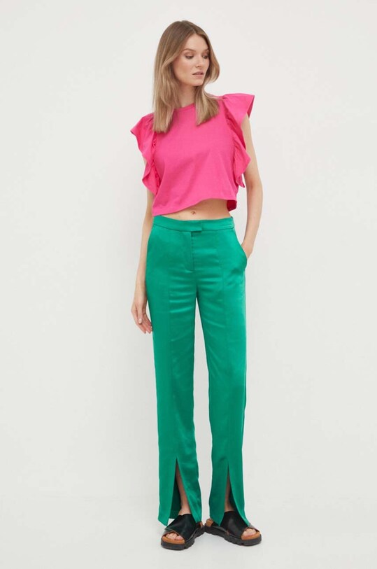 United Colors of Benetton tricou din bumbac 3096DH00M.02A roz SS23