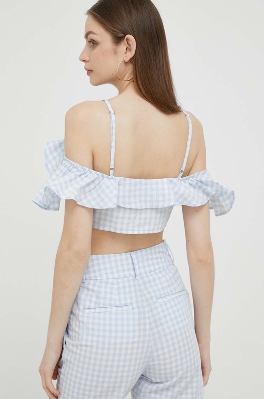 Oblečenie Top s prímesou ľanu United Colors of Benetton 5YCNDQ04K.913 modrá