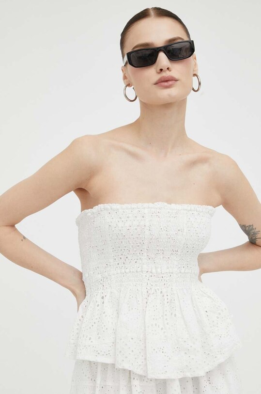 Bavlnený top Herskind 4744929 biela SS23