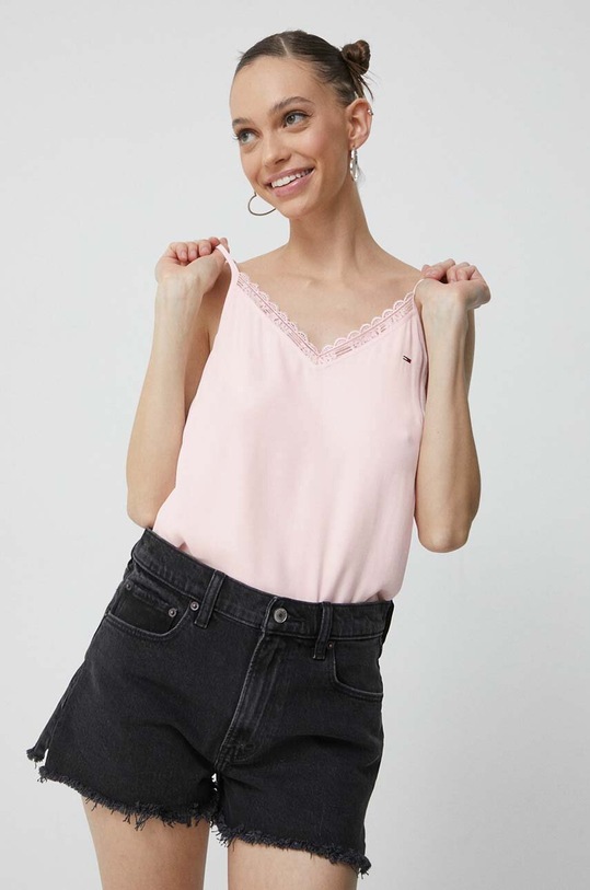 Tommy Jeans top regular różowy DW0DW15198.PPYX