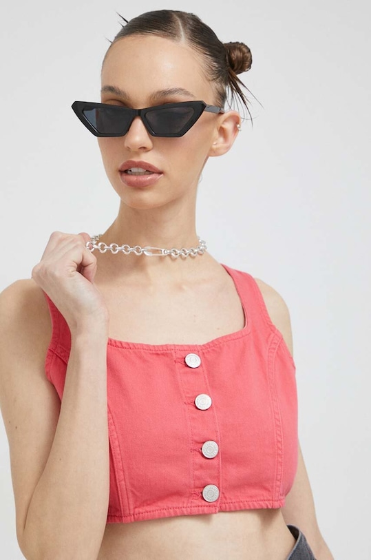 Tommy Jeans top din denim roz DW0DW15664.PPYX