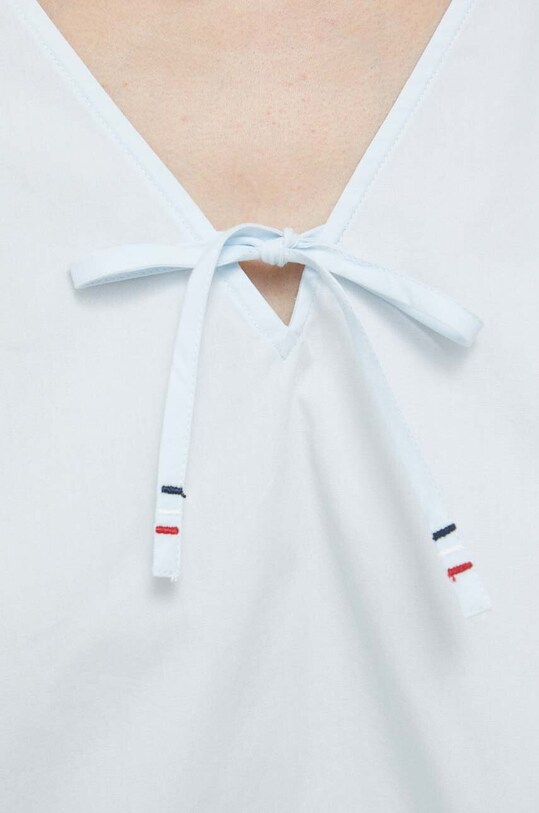Хлопковая блузка Tommy Jeans DW0DW15200.PPYX голубой