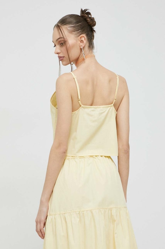 Odzież Tommy Jeans bluzka bawełniana DW0DW15200.PPYX żółty