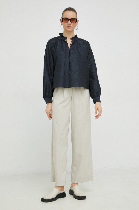 Samsoe Samsoe bluzka F23100148 granatowy SS23