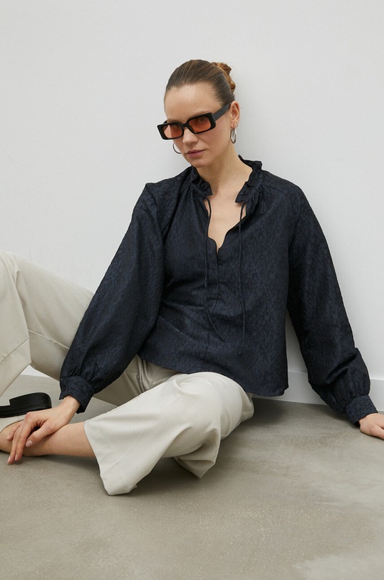 Samsoe Samsoe bluzka granatowy F23100148