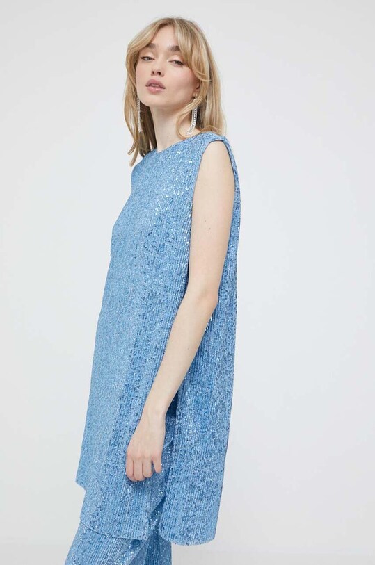 Stine Goya bluza imprimeu albastru SG4721