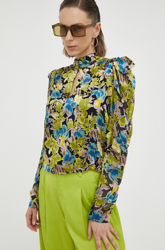 Gestuz bluza din amestec de matase flori multicolor 10906989