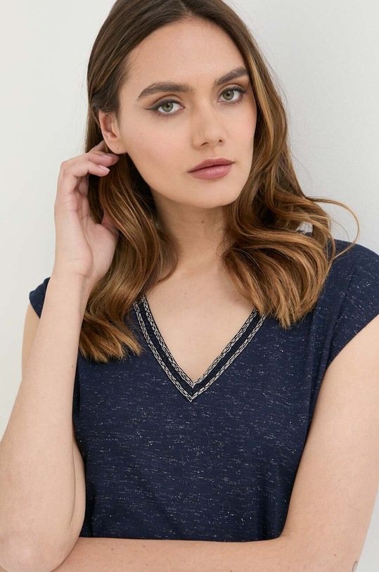 Top Morgan Brez vzorca mornarsko modra DAYA.MARINE