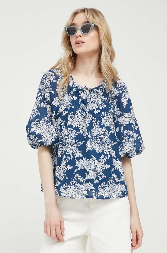 Βαμβακερή μπλούζα Abercrombie & Fitch μπλε KI140.3040.214