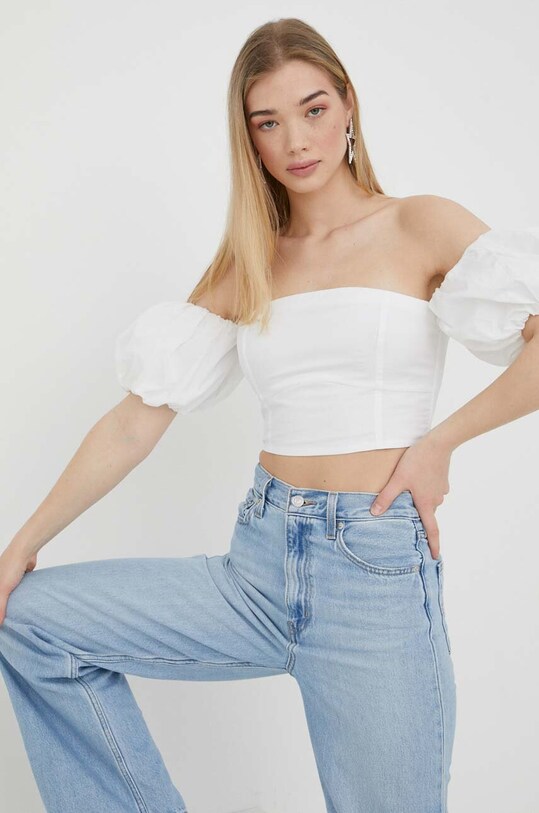 Top Abercrombie & Fitch slim λευκό KI140.3299.100