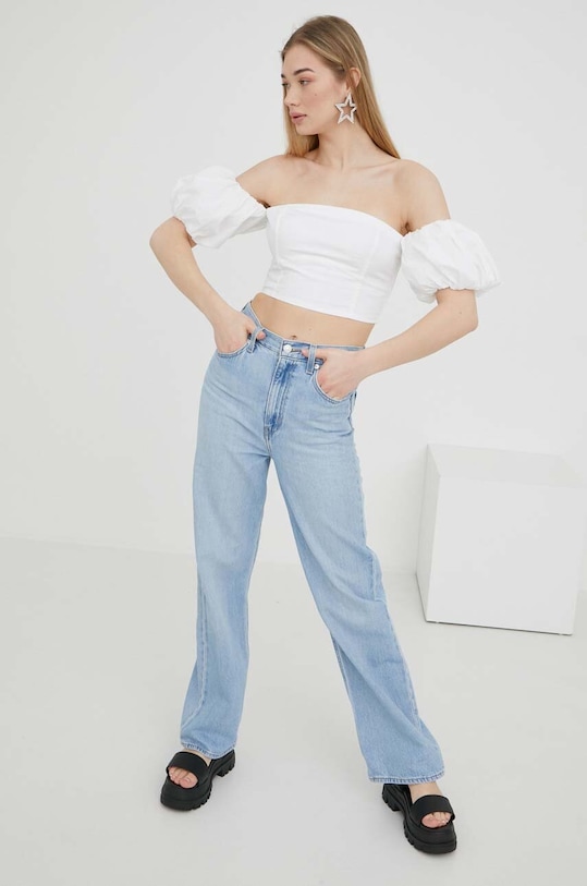 Abercrombie & Fitch top KI140.3299.100 alb SS23