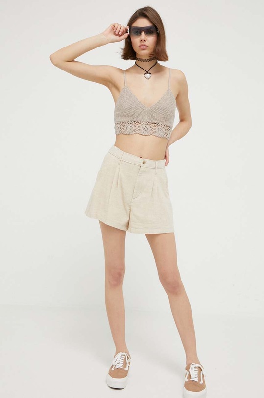 Bavlněný top Abercrombie & Fitch KI150.3187.400 hnědá SS23