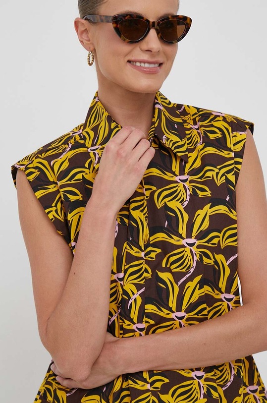 Bavlnená blúzka United Colors of Benetton žltá 5P60DQ06Q.89U