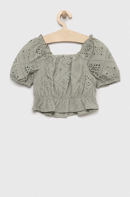 Дитяча бавовняна блузка Guess J3GH02.WFGJ0.PPYX зелений SS23