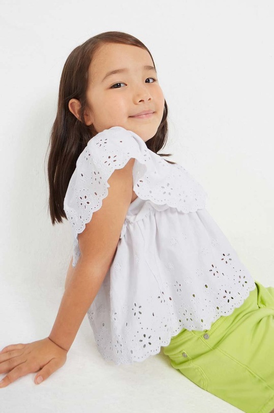 Mayoral bluza de bumbac pentru copii 3145.6H.MINI alb SS23