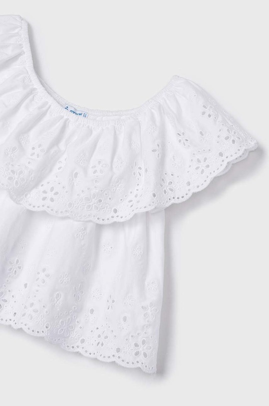 Mayoral bluza de bumbac pentru copii 3145.6H.MINI alb