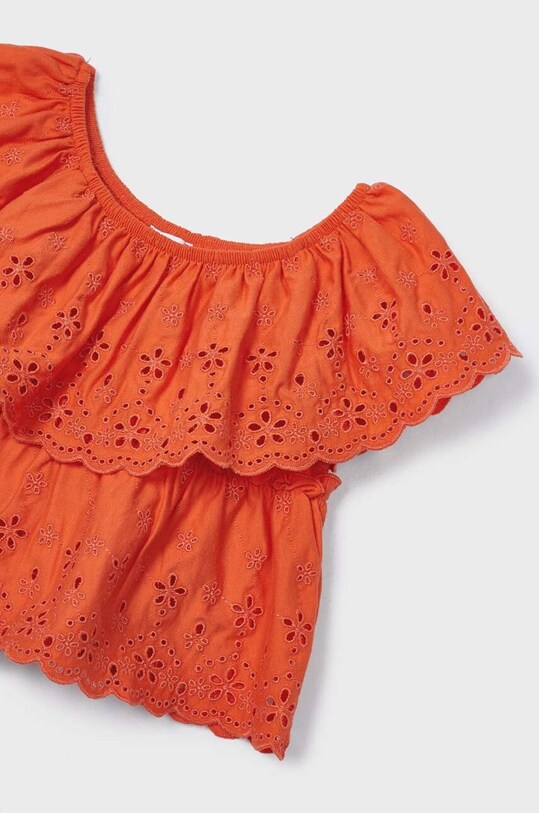 Fete Mayoral bluza de bumbac pentru copii 3145.6H.MINI portocaliu